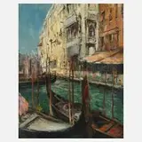 Hess, Partie in Venedig, Öl auf Hartfaserplatte