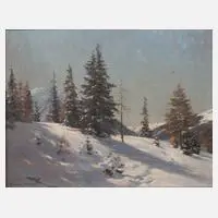 Franz Holper, Wintertag, Öl auf Malkarton
