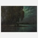 Carl Holtmann, Nocturne, Öl auf Leinwand