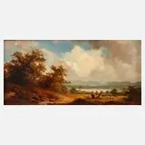 Andreas Mitterfellner, Heuernte am Staffelsee, Öl auf Holz