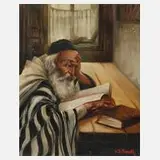 Rabbiner by Lasarre Yudovin Judavics-Paneth, Öl auf Leinwand, sold Aug 2022