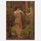 Richard Schlösser, "Freilichtstudie", 1912, Öl auf Karton