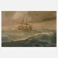 Emil Schönicke, Segler auf hoher See, Öl auf Leinwand