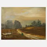 Modest de Schutter, Expressive Herbstlandschaft, Öl auf Leinwand