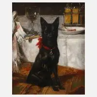 Hundeportrait by Karl Friedrich Steinhardt, Öl auf Leinwand, sold Aug 2022