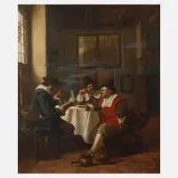 Ernst Stierhof, "Niederländische Herrenrunde", Öl auf Leinwand