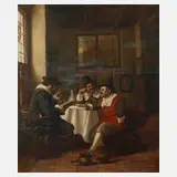 Ernst Stierhof, "Niederländische Herrenrunde", Öl auf Leinwand