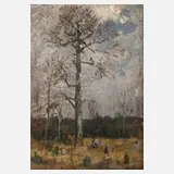 Arthur Thiele, Am Waldrand, Öl auf Malplatte