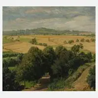 Ernst Toepfer, Sommerlandschaft, Öl auf Leinwand (Leinwand aus zwei Stücken zusammengesetzt)