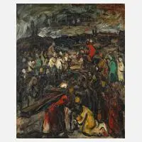 Kreuztragung Christi by Prof. Maurice Vagh Weinmann, 1956, Öl auf Leinwand, sold Aug 2022