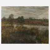 Karl Walther, Heidelandschaft, Öl auf Leinwand