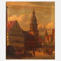 Michael Weiß, "Die Spitalgasse in Kulmbach", Öl auf Leinwand