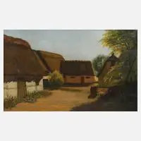 Finn Wennerwald, Reetgedeckter Bauernhof, Öl auf Leinwand
