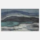 Irmgard Bodenstein-Hof, Skandinavische Landschaft, Öl auf gräulichem Karton