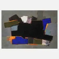 Francis Bott, Farbkomposition, Tempera auf Karton