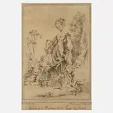 Gärtnermädchen by Barthélemy Blondel D´Azaincourt, 1758, sold Aug 2022