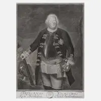 Friedrich Wilhelm von Preußen by J. G. Wolfgang, 1732, Kupferstich, sold Aug 2022