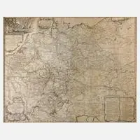 Homanns Erben, große Postwegekarte Deutschland, Kupferstich auf zwei zusammengefügten Bögen Papier