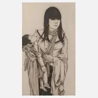Christian Schad, "Peruanerin", Radierung mit sehr dezentem Plattenton