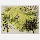 Ronald Searle, "Idyll", Farblithographie