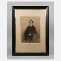 J. Schubert, Herrenportrait, 1868, Kohle und Pastell