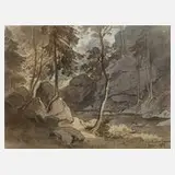 Prof. Heinrich Woldemar Rau, "Liebethaler Grund", 1876, aquarellierte