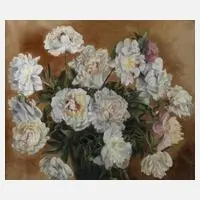 Pfingstrosen by Regina Brückner, Pastellzeichnung auf Karton, sold Aug 2022