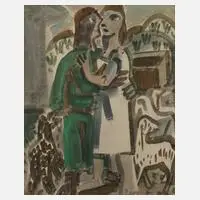 Edvard Frank, "Biblische Szene", Aquarell