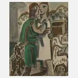 Edvard Frank, "Biblische Szene", Aquarell