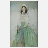 Junge Dame by Helene von Frauendorfer-Mühlthaler, Pastell, sold Aug 2022