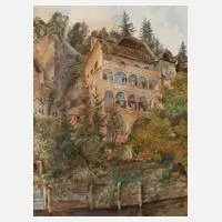 Prof. Anton Hlavacek, Gerlhaus in Salzburg, 1903, Aquarell