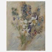 Anna Löhr, Blumenstillleben, Aquarell und Deckfarben über Bleistiftzeichnung