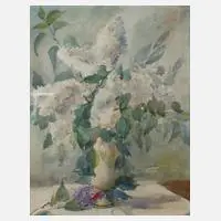 Carlo Noack, Weißer Flieder, Aquarell