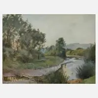 Prof. Karl Rössing, "Donauarm", 1938, Aquarell und Deckfarben