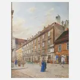 F. H. Schleich, Sterbehaus von Beethoven in Wien, 1903, Aquarell über Graphitzeichnung