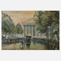 "Paris, Blick auf die Madeleine" by Alfred Mumbächer, Aquarell, sold Aug 2022