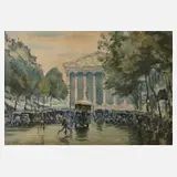 Alfred Mumbächer, "Paris, Blick auf die Madeleine", Aquarell