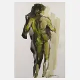 Svetlana Naboka, Frauenakt, 2002, aquarellierte