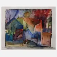 Peter Willmaser, Häuserzeile, 1973, Aquarell