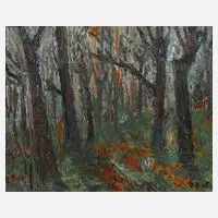 Dieter Beirich, "Waldinneres", Öl auf Pappe