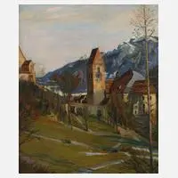 Edmund Körner, Ansicht Füssen, 1930, Öl auf Leinwand