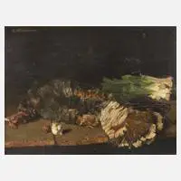 Ludwig Muhrmann, Küchenstillleben, Öl auf Leinwand