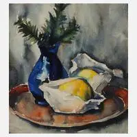 Stillleben mit Zitronen by Willy Schmidt, Aquarell, sold Aug 2022