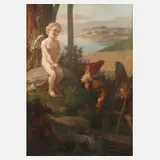 Albert Winther, Amor und die Zwerge, 1919, Öl auf grober Leinwand
