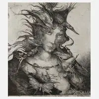 Heinz Zander, "Schutzmantelmadonna für die ...", 1978, Radierung