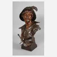Emile Picault, Büste des Malers "Salvator Rosa", Bronze