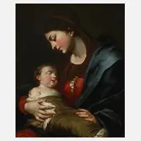 Mutter mit Kind, Barock, Öl auf Leinwand