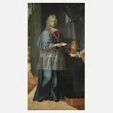 Portrait eines Bischofs, Barock, Öl über rotem Bolus auf Leinwand