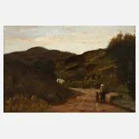 "Landstraße in Wales" by John Armstrong, Öl auf Karton, sold Mar 2022