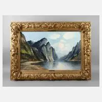 Olav Brystorp, Norwegischer Fjord, Öl auf Leinwand